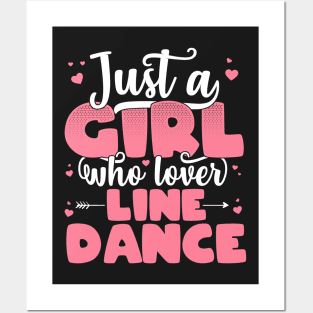 Just a girl who loves line dance gift for grandmother graphic Posters and Art